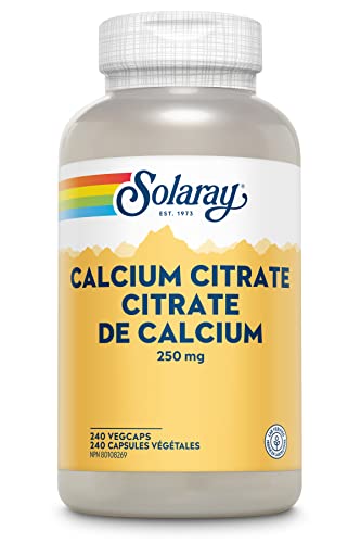 SOLARAY – Calcium Citrate, 1000mg | Bone Strength & Healthy Teeth | Dietary Supplement | Vegan, Lab Verified | 240 Vegetarian Capsules