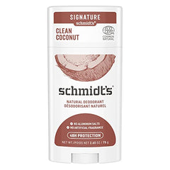 Schmidt's Deodorant Natural Stick for Women and Men Clean Coconut with 48 Hour Protection, No Aluminum Salts, Cruelty-free, Vegan Deodorant 75 g