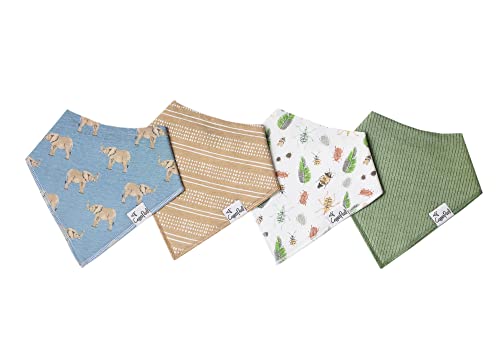 Baby Bandana Drool Bibs for Drooling and Teething 4 Pack Gift Set"Peanut" by Copper Pearl', One Size