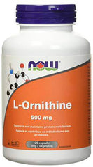 NOW Supplements L-Ornithine 500mg Capsules, 120 Count