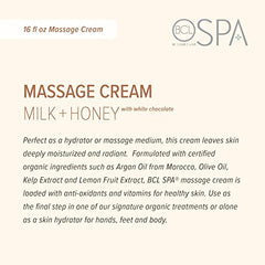 Bio Creative Lab Spa Massage Cream, Milk Honey and White Chocolate, 16 Ounce
