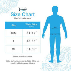 Veeda Natural Incontinence Underwear for Men, Maximum absorbency, extra Large Size, 10 count