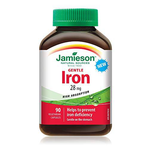 Jamieson Gentle Iron 28 mg Ferrous Bisglycinate - Gluten-Free, 90 Count (Pack of 1)