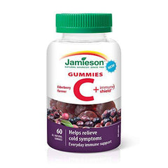 Jamieson Vitamin C plus Immune Shield Gummies - Elderberry Flavour, 60 Count (Pack of 1)