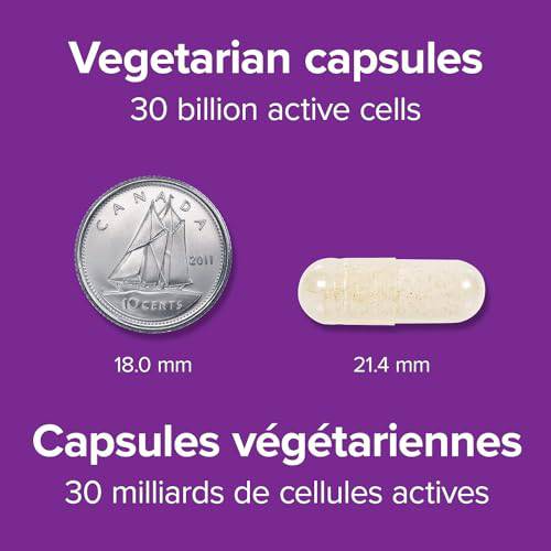 Webber Naturals Probiotic 30 Billion Active Cells, 8 Probiotic Strains, 30 Capsules, For Digestive Health, Vegetarian - Zecoya