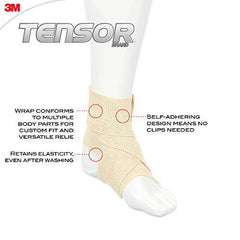 Tensor Self-Adhering Elastic Bandage Wrap, 3-Inch, Beige