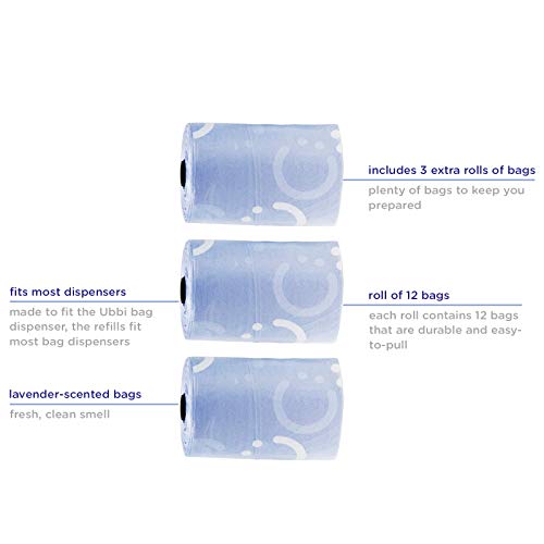 Ubbi On The Go Waste Disposal Bags Refills, Lavender Scented, Value Pack