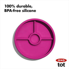 OXO Tot Silicone Divided Plate Pink