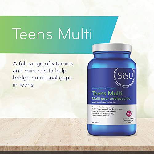 SISU Teens Multi, 90 Chewable Tablets - Multivitamin for Teens - Health & Stress Support - Gluten & Dairy Free - 45-90 Servings (Pack of 1)