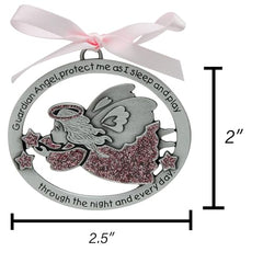 CA Gift CM16P Pink Angel Crib Medal for Jewelry Making, 2-1/2 x 2"