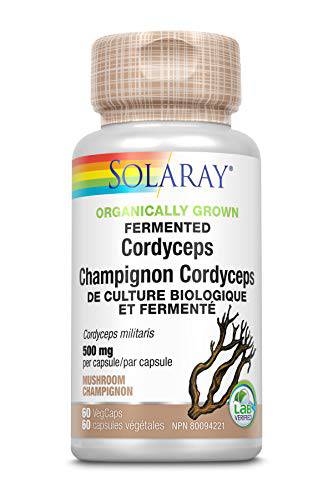 Solaray Cordyceps Mushroom 500mg | Organically Grown Fermented Mushroom | 60 VegCaps…