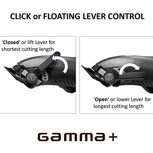 GAMMA+ Ergo Professional Microchipped Magnetic Motor Clipper with 3 Customizable Lids (Chrome, Rose Gold, Gold)