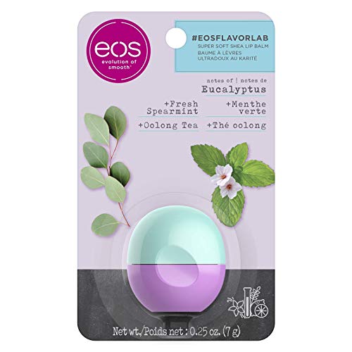 eos flavorlab Sphere Lip Balm - Eucalyptus - Deeply Hydrates and Seals in Moisture, Sustainably-Sourced Ingredients, 7g