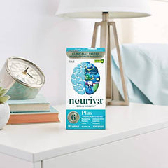 NEURIVA Plus Brain Supplement For Memory, Focus & Concentration + Cognative Function with Vitamins B6 & B12 and Clinically Tested Nootropics Phosphatidylserine and Neurofactor, 30ct Capsules