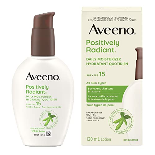 Aveeno Positively Radiant Daily Moisturizer SPF 15, 120 mL (Packaging May Vary)