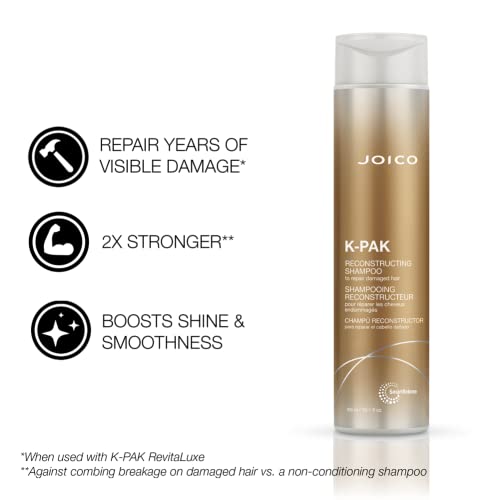 Joico K-Pak Reconstructing Shampoo, to Repair Damage, Cleansing and Conditioning, Detangles, Moisturize with Keratin, Sulfate Free