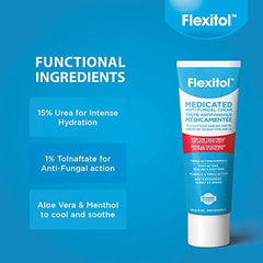 Flexitol Medicated Anti-Fungal Cream | Triple Action Formula | Helps to Prevent Athlete’s Foot | Relieves Itchy & Cracked Skin | 56g