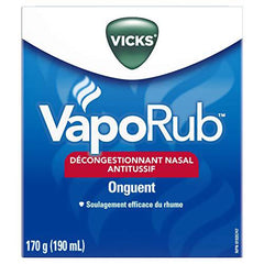 Vicks VapoRub Nasal Decongestant, Cough Suppressant, Relief from Cold, Aches, & Pains, Chest Rub Ointment, 170 g/190 mL