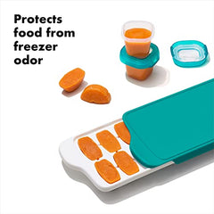 OXO Tot - Baby Food Freezer Tray Set - Freezer Storage Containers - Great for Portioning, Storing and Freezing Baby Food - Mealtime - Teal - 2-Pack