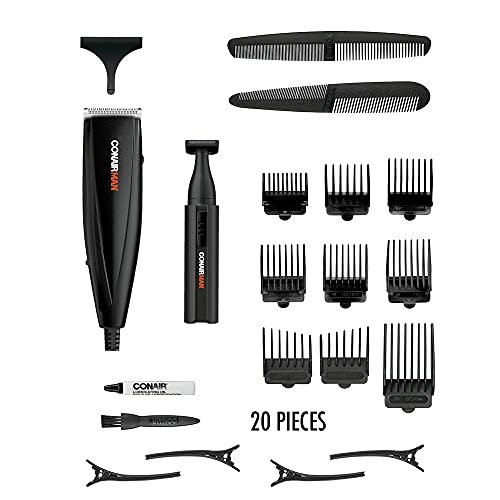 Conair Man HCT315C 20-Pc 2-In-1 Power Cut Combo, Home Haircut Kit, 1 Count