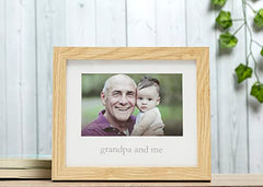 Kate & Milo Grandpa & Me Frame, Grandparent Keepsake Baby Frame, Gender-Neutral Nursery Décor Wall Art, 4x6 Photo Insert, Wood