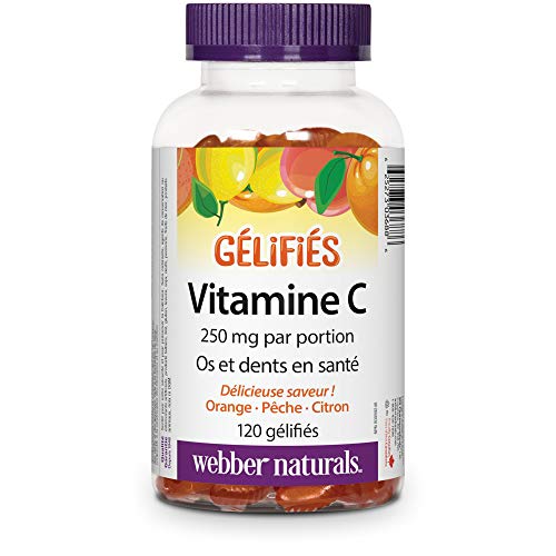 Webber Naturals Vitamin C Gummy 125 mg, 120 Gummies, For Bones, Teeth, Immune and Antioxidant Health, Vegan
