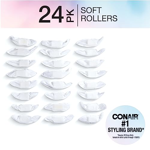 Conair Soft Curlers for Soft, Natural Curls in White, 24 Count