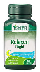 Adrien Gagnon - Relaxen Night Sleep Aid with Valerian Root, Passionflower, and Hops, Natural Calm Sleep and Relaxation, 100 Capsules