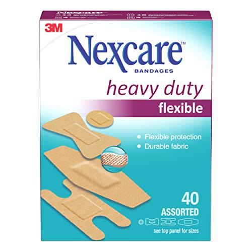 Nexcare™ Heavy Duty Fabric Bandages, Ast. Sizes, 40 pk