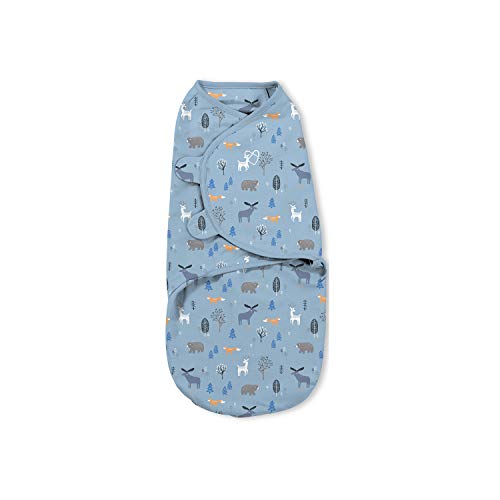 Swaddleme Original Swaddle – Size Small/Medium, 0-3 Months, 5-Pack (Denim Woodland) Easy To Use Newborn Swaddle Wrap Keeps Baby Cozy And Secure And Helps Prevent Startle Reflex