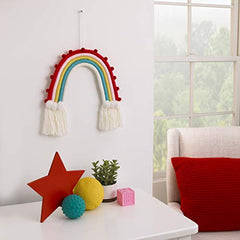 NoJo Rainbow Tapestry & White Yarn Wall Decor, Red, Pink, Yellow, Blue (7113019P)