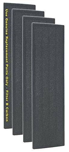 GermGuardian Air Purifier GENUINE Carbon Filter Pack for use with FLT4825 Filter B for AC300/AC800/900 Series Germ Guardian Air Purifiers, Black, 4 Count