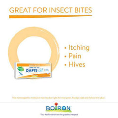 Boiron Dapis Gel, 40 g tube, Outdoor insect bites gel relief.Dapis gel relieves pain, itching & hives of insect bites. Safe for adults and children. Great to have for camping, outdoor activities