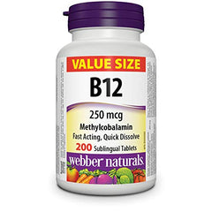 Vitamin B12 Methylcobalamin 250 mcg Sublingual Tablets