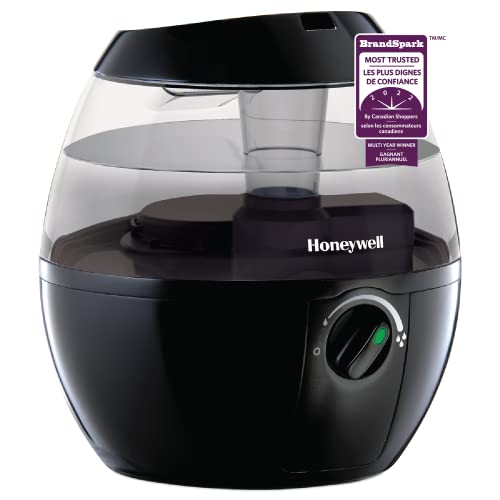 Honeywell HUL520BC MistMate™ Ultrasonic Cool Mist Humidifier, Black, with Adjustable Mist Control, Auto Shut-off, Ultra Quiet Operation, Visible Cool Mist, 0.5-Gallon