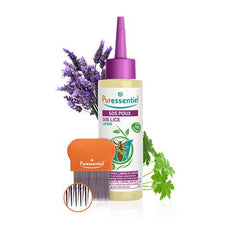 Puressentiel SOS Lice Complete Treatment Lotion + Comb - Eliminate lice, larvae and nits when used with combing - Precise targeting - Tested under dermatological control - 100% from natural sources - 100ml