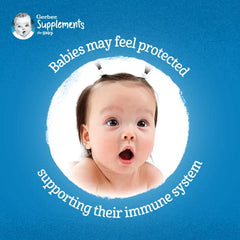 Gerber Supplements for Baby Immune Support, 0-3 Years, Supports Immune System & Gastrointestinal Health, Vegetarian, Gluten-Free, No Colours, Flavours, or Sweeteners, Drops