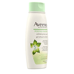 Aveeno Positively Radiant Exfoliating Body Wash - Dry Skin Exfoliant - Soy, Colloidal Oatmeal, 532 mL