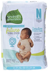 Seventh Generation Baby Diapers Sensitive 12hr Protection Free & Clear with Umbilical Cord Cutout and New Absorbancy Layer Size Newborn 31 Count