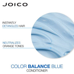 Joico Color Balance Blue Conditioner for Brunette Hair, Neutralizes Brassy Tones, Protects Colour Treated Hair, with Keratin and Green Tea Extract