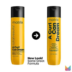 Matrix Curly Hair Shampoo, A Curl Can Dream Deep Cleansing Shampoo, Removes Build Up, Preserves Curl Pattern, Curly Hair Products, For Curly Hair, For Coily Hair,Paraben Free,300ml(Packaging May Vary)