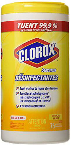 Clorox Disinfecting Wipes, Lemon Fresh, 75 Count - Zecoya