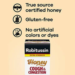 Robitussin Extra Strength Honey Cough & Congestion Syrup, 115 mL