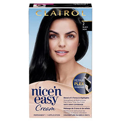 Clairol Nice'n Easy Permanent Hair Dye, 2 Black Hair Color, 1 Count