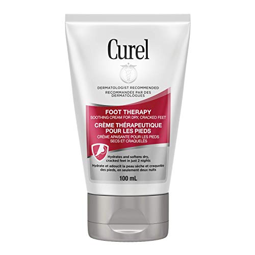 Curel Foot Therapy Cream, Soothing Lotion for Dry Feet, Quick Absorbing, with Shea Butter, Coconut Milk, and Vitamin E (100mL)