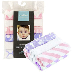 Kushies Baby Washcloths 6-Pack - Washcloths for Face & Body - Ultra Soft Baby Washcloths/Towels - Newborn Baby Wash Cloth - Neutral PRT