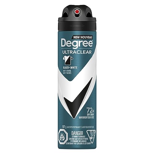 Degree Men UltraClear Black + White Dry Spray Antiperspirant anti-stain deodorant for men with 72h protection 107 g