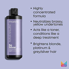 Matrix Purple Hair Mask,So Silver Deep Conditioning Toning Hair Mask,Neutralizes Yellow Tones and Brassy Tones,Tones Blonde and Silver Hair,For Blonde,For Silver Hair,Grey Hair,200ml(Packaging May Var