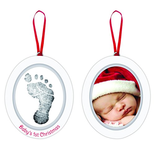 Pearhead Babyprints Newborn Baby Handprint or Footprint Double-Sided Photo Ornament with Clean Touch Ink Pad - Makes A Perfect