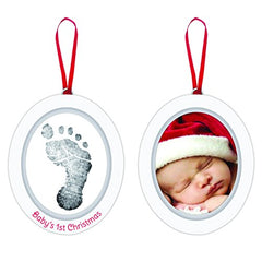 Pearhead Babyprints Newborn Baby Handprint or Footprint Double-Sided Photo Ornament with Clean Touch Ink Pad - Makes A Perfect